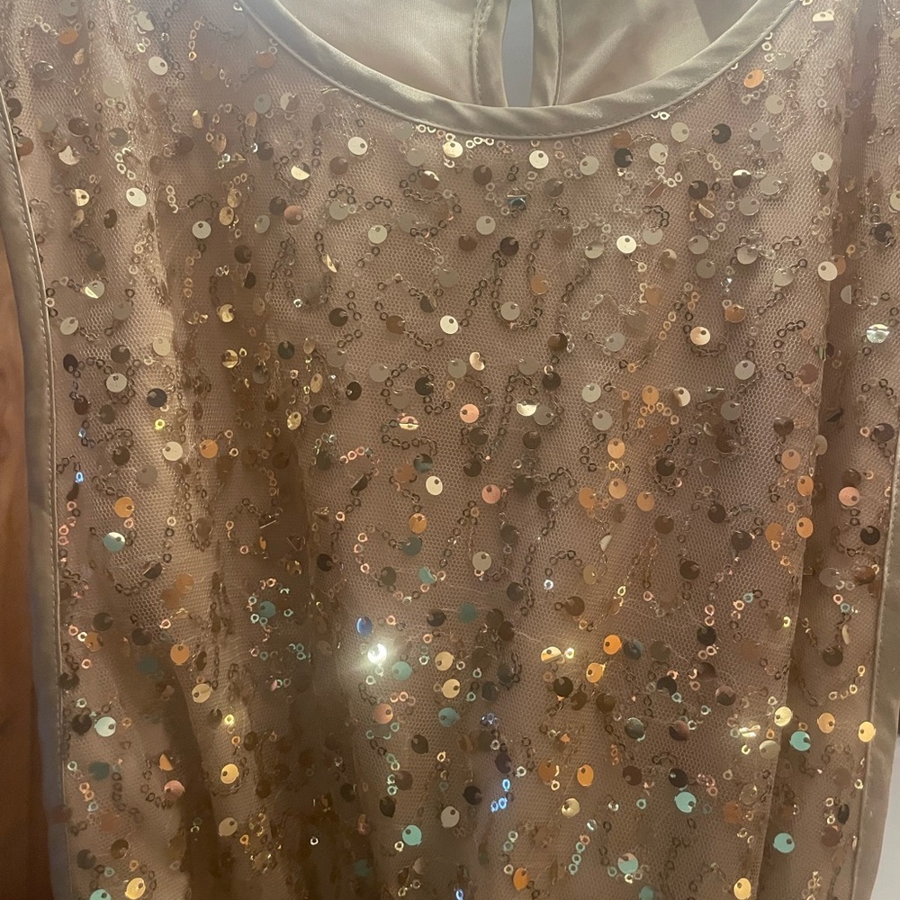 My Michelle Girls Gold Sequin Party Dress Size 10 Formal Flower Girl Holiday - Picture 6 of 10
